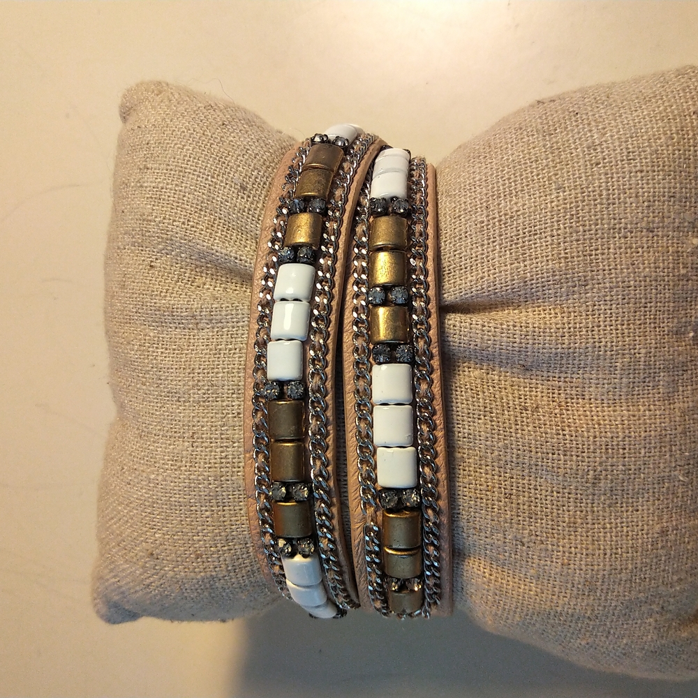 Stella & Dot Cady Leather Wrap Bracelet